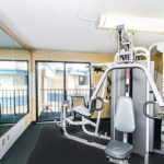 On-site fitness center with exercise machines