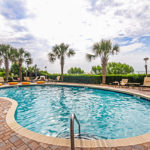 A view of the pool on the outdoor pool deck